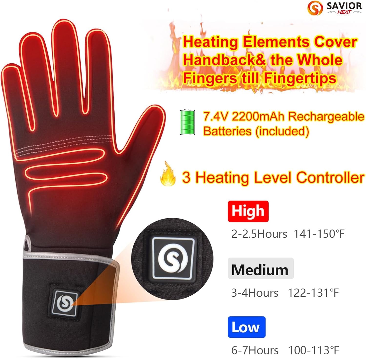 Heated Liners Gloves for Men Women, Electric Rechargeable Battery Thermal Thin Gloves for Winter Skiing Typing Driving Riding Cycling Hiking