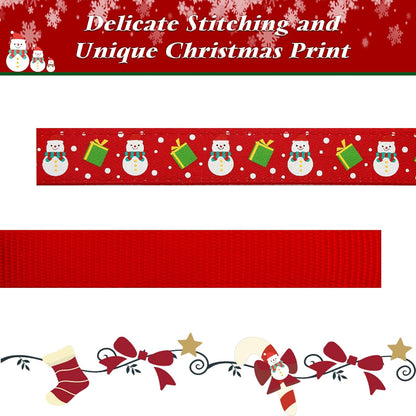  Adjustable Christmas Dog Collar with Christmas Antler Bow Tie Accessories Snowman Dog Collar for Medium Dogs